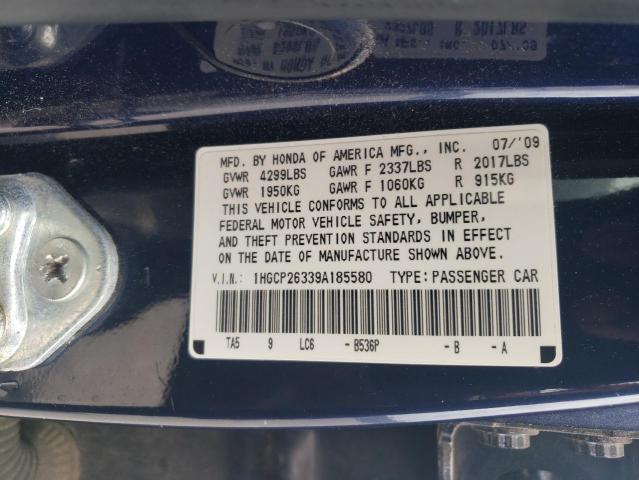 Photo 11 VIN: 1HGCP26339A185580 - HONDA ACCORD 