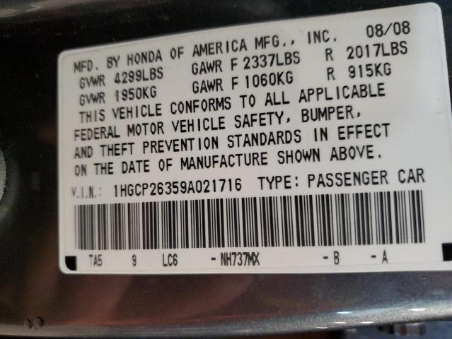 Photo 11 VIN: 1HGCP26359A021716 - HONDA ACCORD 