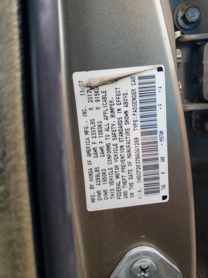 Photo 11 VIN: 1HGCP26378A041268 - HONDA ACCORD 