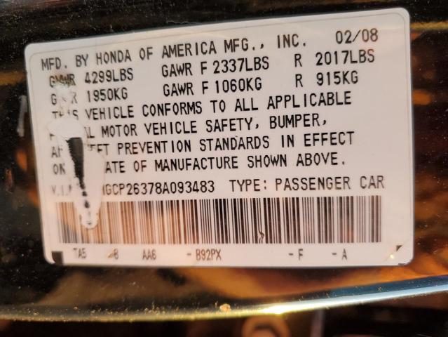 Photo 11 VIN: 1HGCP26378A093483 - HONDA ACCORD LX 