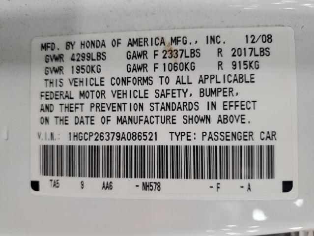 Photo 11 VIN: 1HGCP26379A086521 - HONDA ACCORD LX 