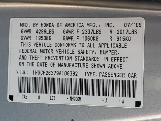 Photo 11 VIN: 1HGCP26379A186392 - HONDA ACCORD 