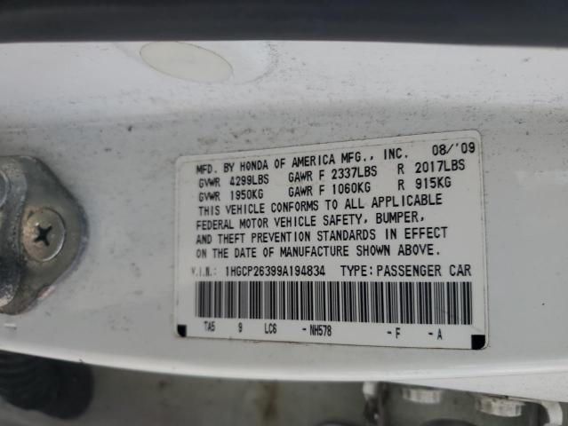 Photo 11 VIN: 1HGCP26399A194834 - HONDA ACCORD LX 