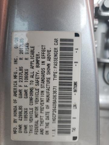 Photo 11 VIN: 1HGCP26408A063671 - HONDA ACCORD LXP 