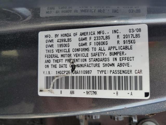 Photo 11 VIN: 1HGCP26408A110987 - HONDA ACCORD LXP 