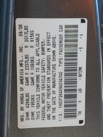 Photo 11 VIN: 1HGCP26409A034740 - HONDA ACCORD 