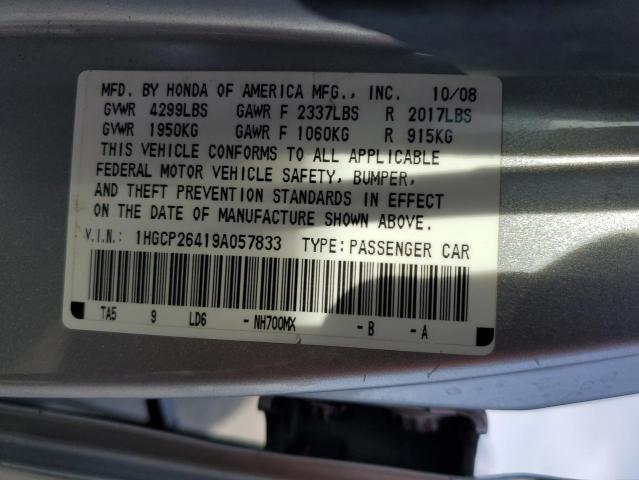 Photo 11 VIN: 1HGCP26419A057833 - HONDA ACCORD LXP 