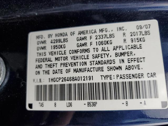 Photo 11 VIN: 1HGCP26468A012191 - HONDA ACCORD 