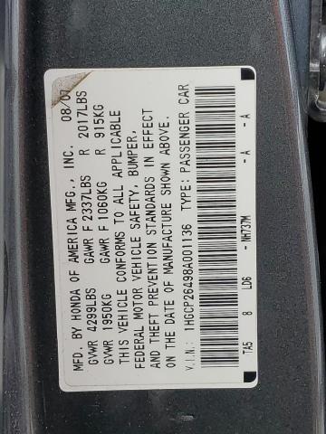 Photo 11 VIN: 1HGCP26498A001136 - HONDA ACCORD 