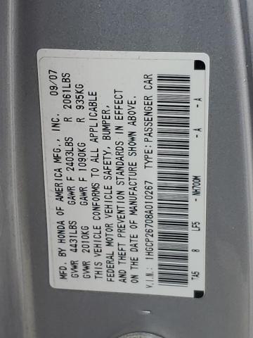 Photo 11 VIN: 1HGCP26708A010267 - HONDA ACCORD EX 