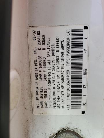 Photo 11 VIN: 1HGCP26708A014920 - HONDA ACCORD 