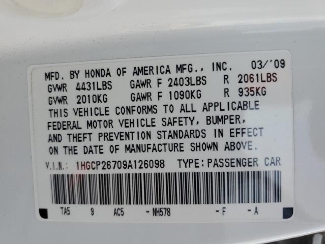 Photo 11 VIN: 1HGCP26709A126098 - HONDA ACCORD EX 