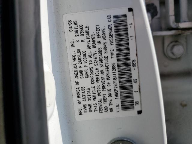 Photo 11 VIN: 1HGCP26718A112886 - HONDA ACCORD EX 