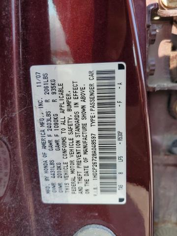 Photo 11 VIN: 1HGCP26728A048597 - HONDA ACCORD EX 