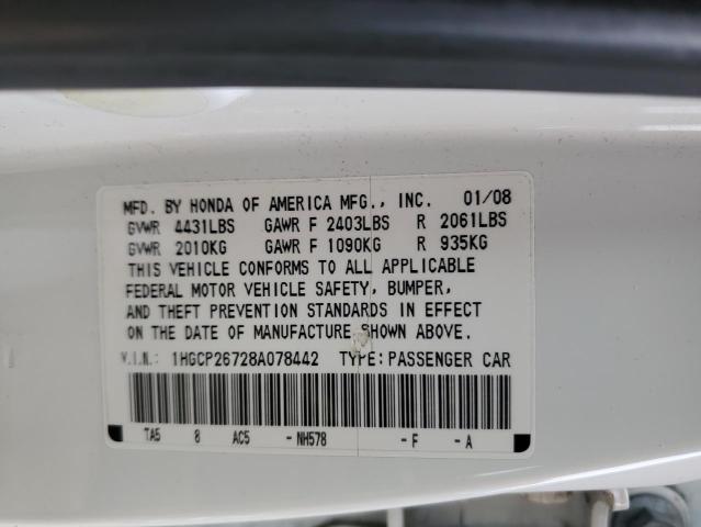 Photo 11 VIN: 1HGCP26728A078442 - HONDA ACCORD EX 