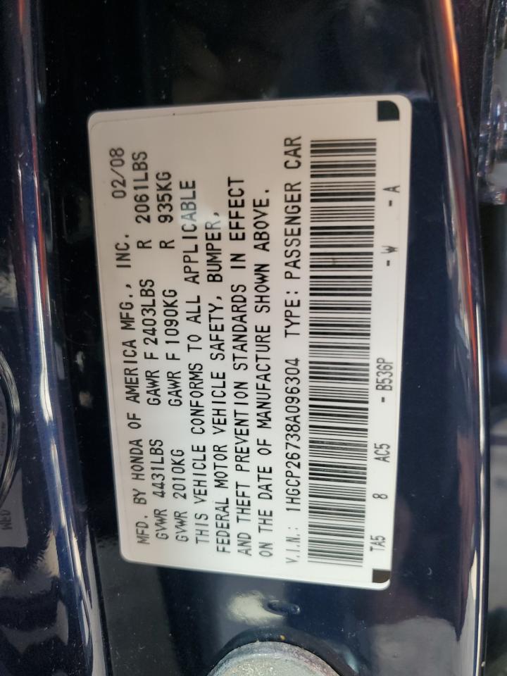 Photo 12 VIN: 1HGCP26738A096304 - HONDA ACCORD 