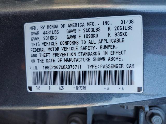 Photo 11 VIN: 1HGCP26748A076711 - HONDA ACCORD EX 