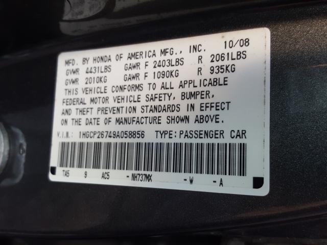 Photo 9 VIN: 1HGCP26749A058856 - HONDA ACCORD EX 