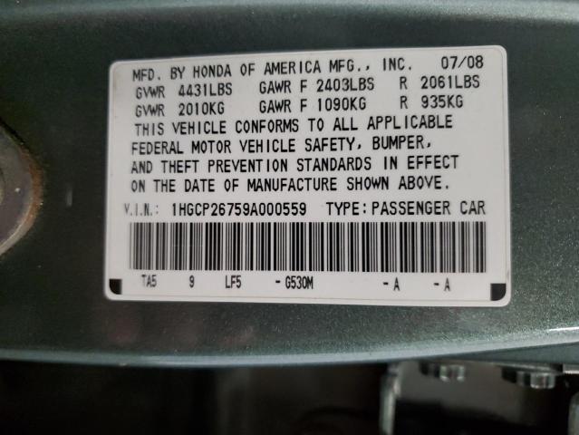 Photo 11 VIN: 1HGCP26759A000559 - HONDA ACCORD 