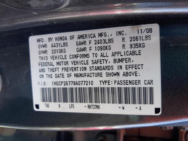 Photo 11 VIN: 1HGCP26779A077210 - HONDA ACCORD 