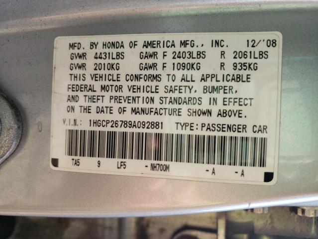 Photo 12 VIN: 1HGCP26789A092881 - HONDA ACCORD EX 