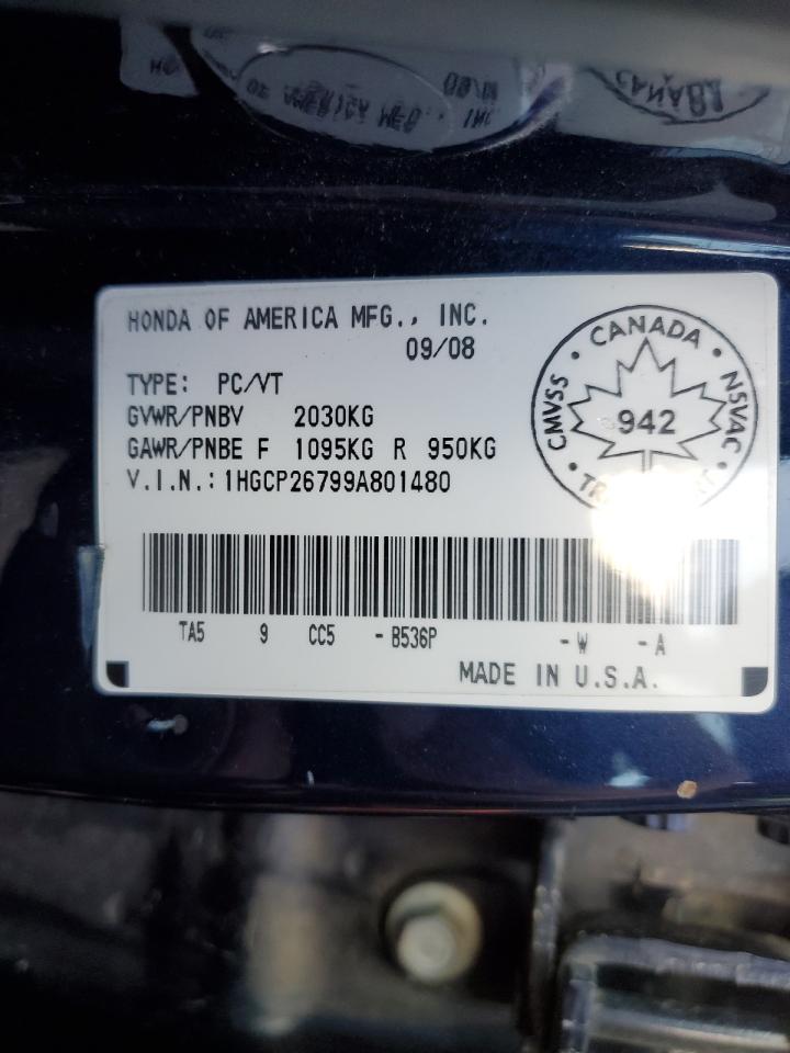 Photo 11 VIN: 1HGCP26799A801480 - HONDA ACCORD 