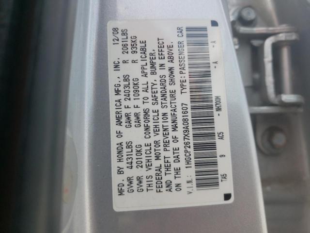 Photo 9 VIN: 1HGCP267X9A081607 - HONDA ACCORD EX 