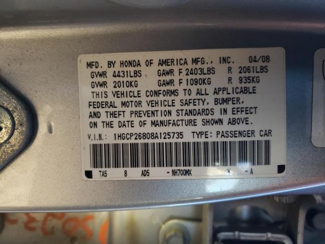 Photo 11 VIN: 1HGCP26808A125735 - HONDA ACCORD EXL 