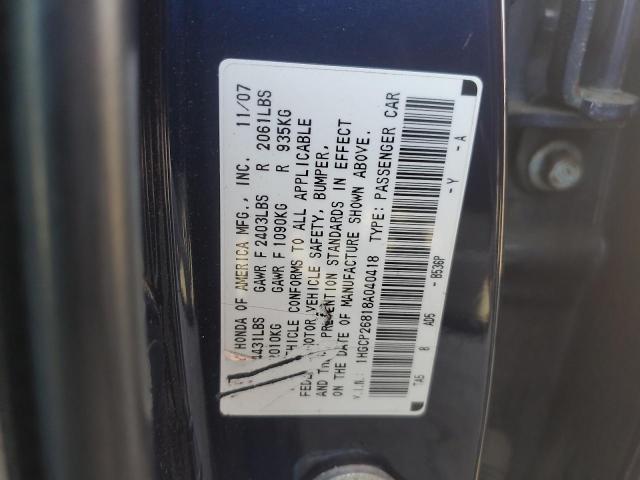 Photo 11 VIN: 1HGCP26818A040418 - HONDA ACCORD EXL 