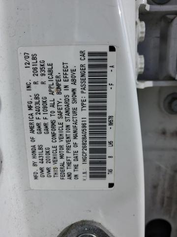 Photo 12 VIN: 1HGCP26828A059611 - HONDA ACCORD EXL 