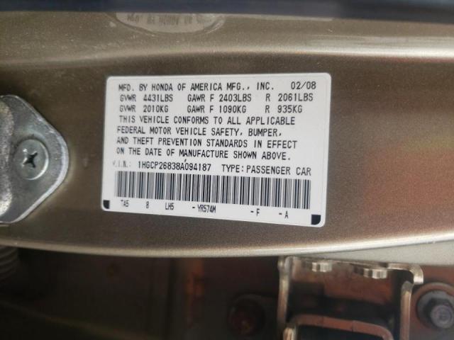 Photo 9 VIN: 1HGCP26838A094187 - HONDA ACCORD EXL 