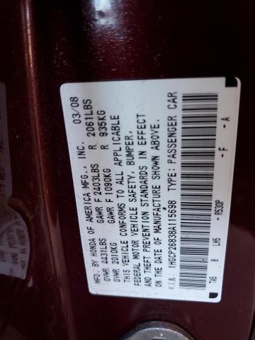 Photo 12 VIN: 1HGCP26838A115698 - HONDA ACCORD EXL 