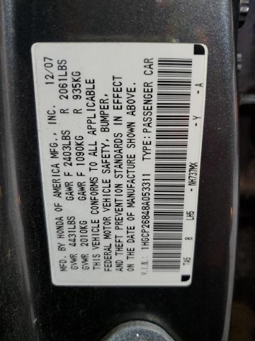 Photo 11 VIN: 1HGCP26848A053311 - HONDA ACCORD EXL 