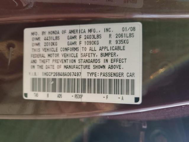 Photo 12 VIN: 1HGCP26848A067497 - HONDA ACCORD 