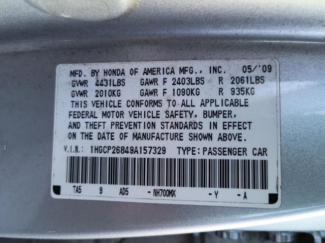 Photo 9 VIN: 1HGCP26849A157329 - HONDA ACCORD 