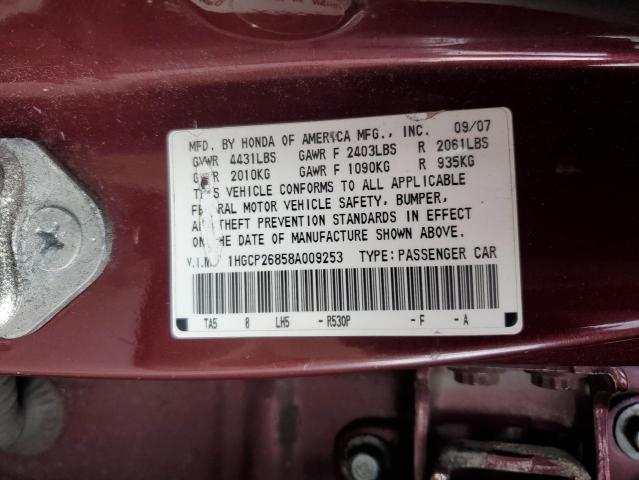 Photo 11 VIN: 1HGCP26858A009253 - HONDA ACCORD EXL 