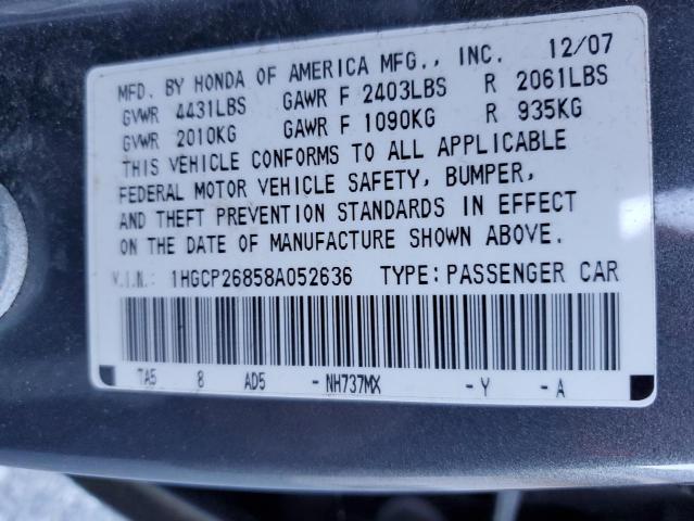 Photo 11 VIN: 1HGCP26858A052636 - HONDA ACCORD EXL 