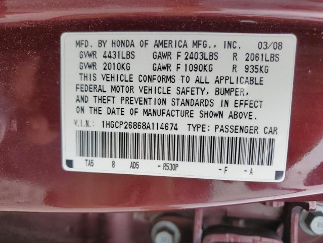 Photo 11 VIN: 1HGCP26868A114674 - HONDA ACCORD 