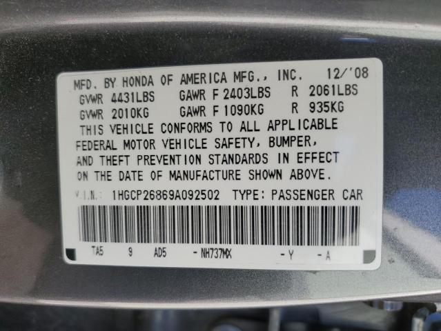 Photo 11 VIN: 1HGCP26869A092502 - HONDA ACCORD 