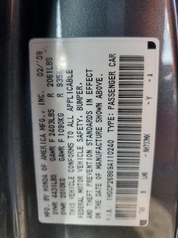 Photo 11 VIN: 1HGCP26869A110240 - HONDA ACCORD 