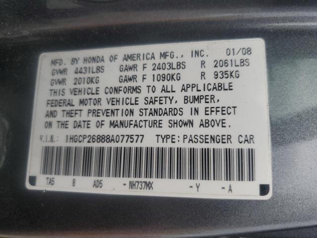 Photo 12 VIN: 1HGCP26888A077577 - HONDA ACCORD EXL 