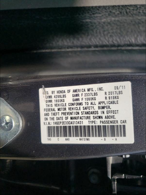 Photo 9 VIN: 1HGCP2E33CA013431 - HONDA ACCORD LX 