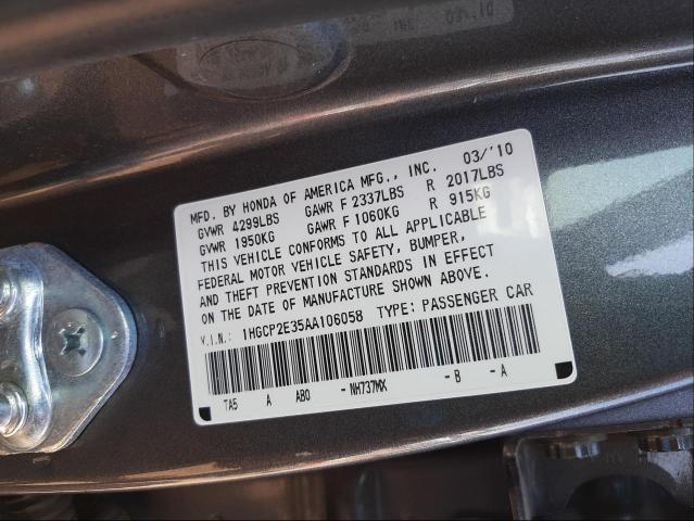 Photo 9 VIN: 1HGCP2E35AA106058 - HONDA ACCORD LX 