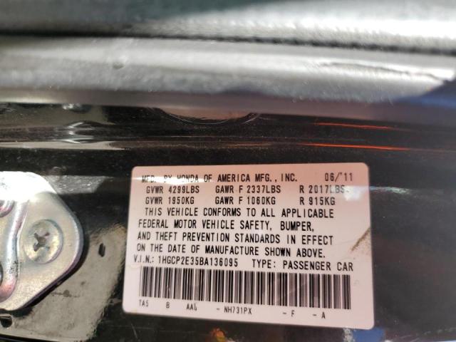 Photo 9 VIN: 1HGCP2E35BA136095 - HONDA ACCORD LX 