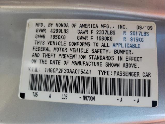 Photo 9 VIN: 1HGCP2F30AA015441 - HONDA ACCORD LX 