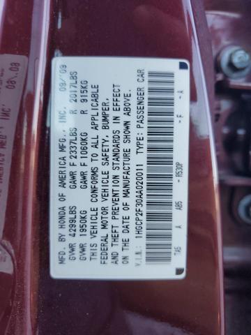 Photo 11 VIN: 1HGCP2F30AA020011 - HONDA ACCORD LX 