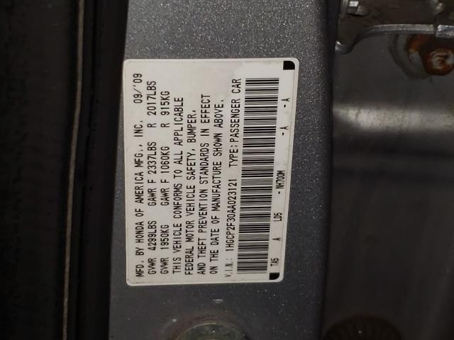 Photo 9 VIN: 1HGCP2F30AA023121 - HONDA ACCORD LX 