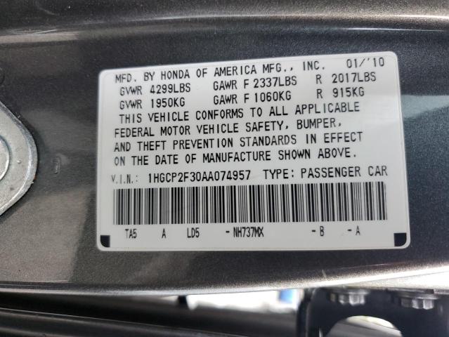 Photo 11 VIN: 1HGCP2F30AA074957 - HONDA ACCORD LX 