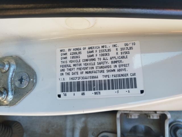 Photo 9 VIN: 1HGCP2F30AA159944 - HONDA ACCORD LX 