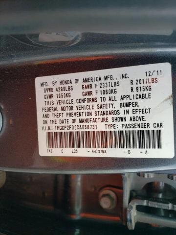 Photo 11 VIN: 1HGCP2F30CA058731 - HONDA ACCORD LX 